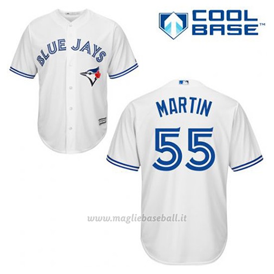 Maglia Baseball Uomo Toronto Blue Jays Russell Martin 55 Bianco 1ªCool Base